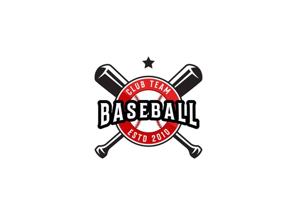 棒球标志的设计 棒球垒球队俱乐部学院锦标赛标志模板矢量 — 图库矢量图片