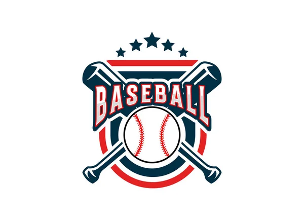 Бейсбольный Дизайн Логотипа Вектор Логотипа Командного Чемпионата Академии Бейсбола Софтболу — стоковый вектор
