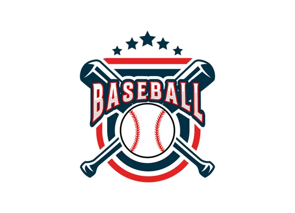 Diseño Del Logo Béisbol Béisbol Softbol Equipo Club Academia Campeonato — Vector de stock