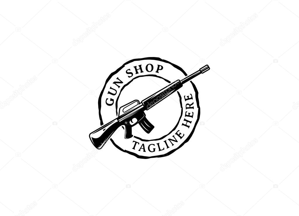 Creative Gun Logo Design. Gun Logo Template Ready to Use. Gun Vector