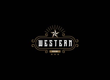 Batı Bar Logosu için Klasik Country Amblem Tipografisi İlham kaynağı