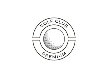 Golf logosu tasarım vektör şablonu, golf şampiyonası logosu, illüstrasyon, yaratıcı ikon, tasarım konsepti.