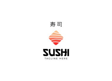 Japon Suşi Tabağı Deniz Ürünleri Restoranı Logosu Tasarımı