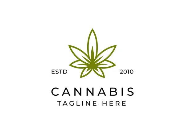 Kenevir yaprağı logo vektör simgesi. Tıbbi marihuana amblemi. Kenevir amblemi logo tasarımı