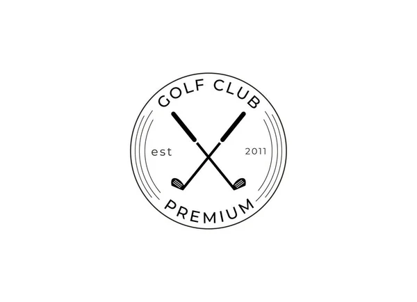 Golf Logosu Tasarım Vektör Şablonu Golf Şampiyonası Logosu Illüstrasyon Yaratıcı — Stok Vektör