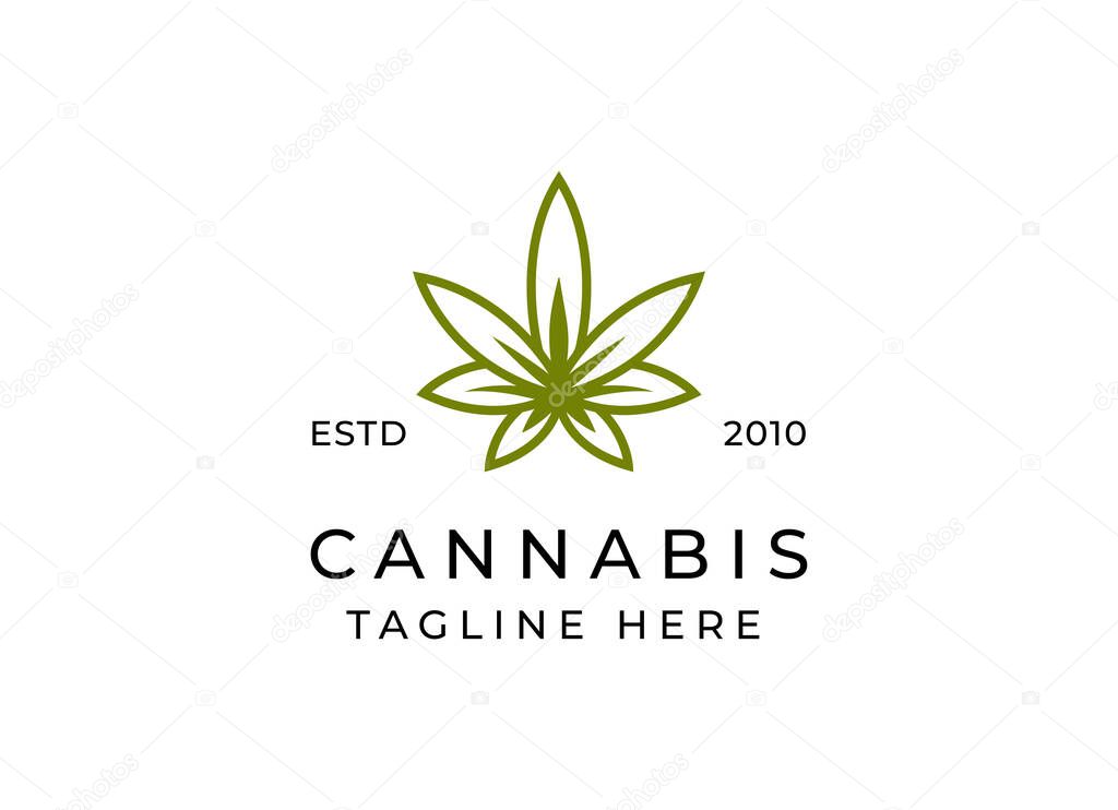 Cannabis leaf logo vector icon. Medical marijuana logo emblem. Cannabis emblem logo design