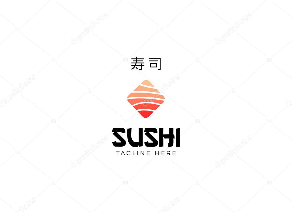 Japanese Sushi Dish Seafood Restaurant Bar logo design