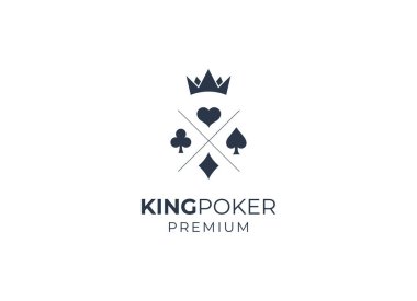 Poker kulübü amblem logo tasarım şablonu