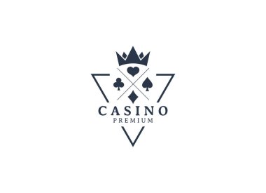 Poker kulübü amblem logo tasarım şablonu