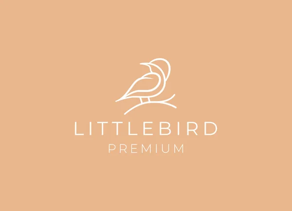 Küçük Uçan Kuş Logosu Tasarım Şablonu — Stok Vektör