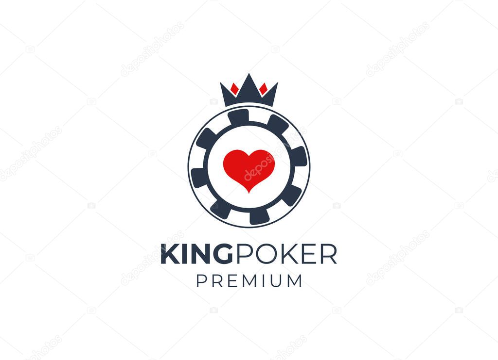 Poker club emblem logo design template