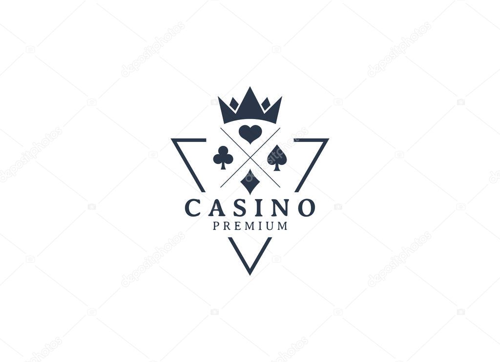 Poker club emblem logo design template