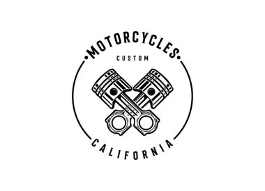Amerikan Motosiklet Kulübü Logosu Tasarım Vektörü izole edildi. Yapımlı logo şablonu belirleme vektörü izole edildi