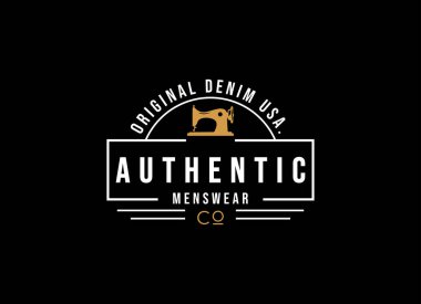 Kumaş giyim için klasik Vintage Retro Etiket logo tasarımı