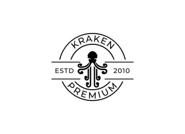 kraken ahtapot trident hipster vintage logo vektör ikonu illüstrasyonu