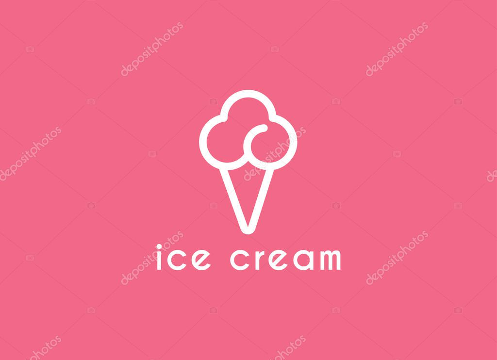 Ice cream gelato premium logo