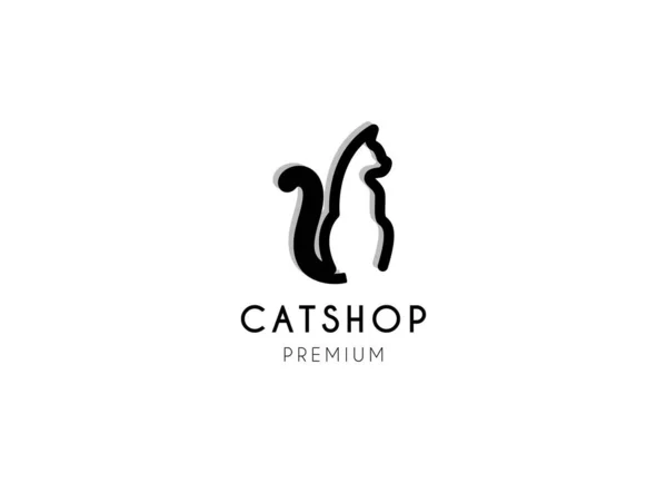 Logo Tienda Mascotas Plantilla Diseño Del Logotipo Del Gato Logotipo — Archivo Imágenes Vectoriales