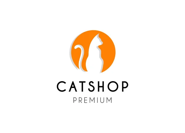 Pet Shop Logo Katzen Logo Design Vorlage Haustierpflege Logo — Stockvektor