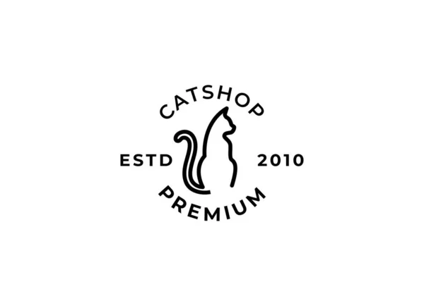 Pet Shop Logo Katzen Logo Design Vorlage Haustierpflege Logo — Stockvektor