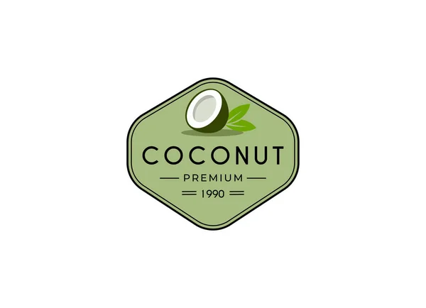 Творчий Сучасний Шаблон Дизайну Кокосового Логотипу Дизайн Логотипу Кокосової Етикетки — стоковий вектор