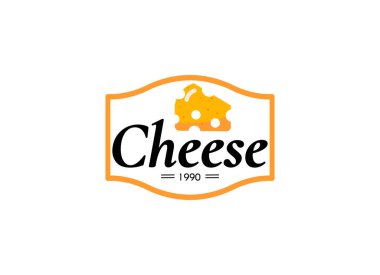 Peynir ve fırın logosu tasarımı. Premium peynir dükkanı logo vektörü