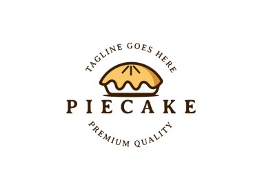 Pie cake logo for bakery, bread, ang cake shop design vector. clipart