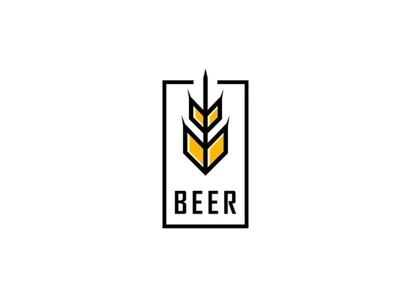 Logo Beer Hop Atau Gambar Elemen Desain Lencana Vektor - Stok Vektor