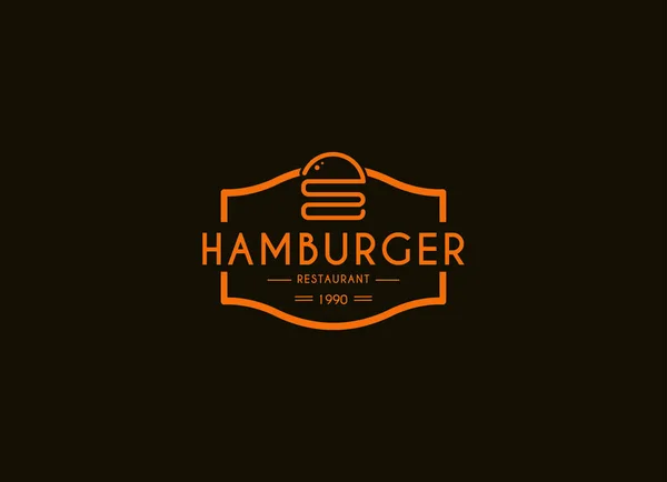 Burgers Emblem Streets Food Logo Design Template Burger Vintage Stamp — Stock Vector
