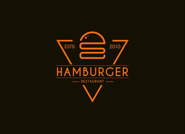 Burger Emblem Für Straßen Lebensmittel Logo Design Vorlage Burger Vintage — Stockvektor