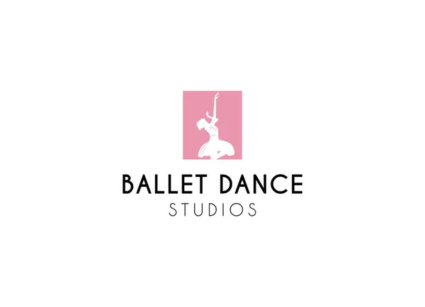 Gente Jugando Ballet Logo Design Logotipo Estudios Ballet — Archivo Imágenes Vectoriales