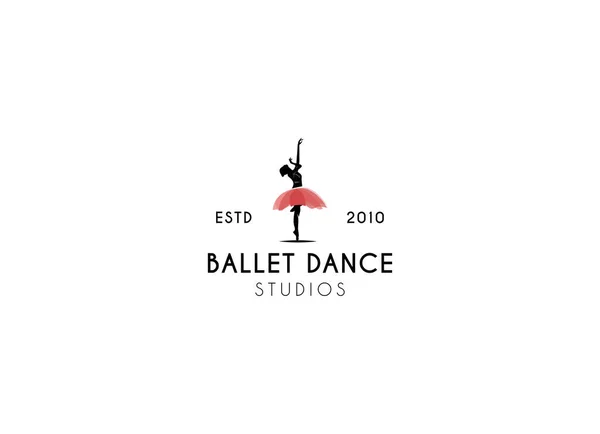 Bale Logosu Tasarlayan Insanlar Bale Stüdyolarının Logosu — Stok Vektör