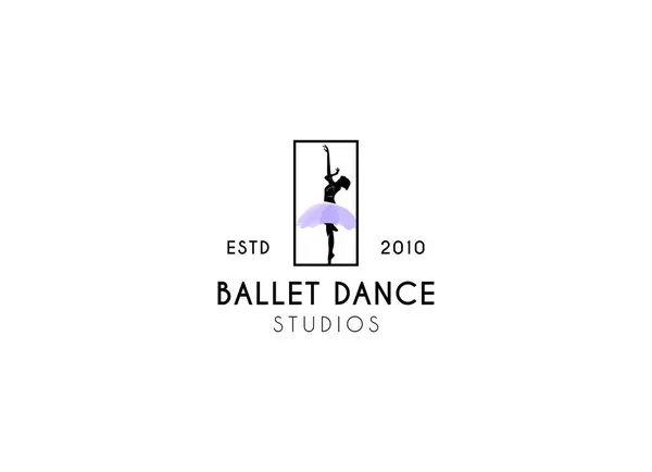 Ludzie Grający Projektowanie Logo Baletu Logo Studia Baletowego — Wektor stockowy