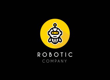 Şirin robotik logo tasarımı. Sohbet botu Yapay Temsilcilik Logosu Tasarımı