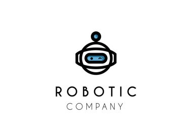 Şirin robotik logo tasarımı. Sohbet botu Yapay Temsilcilik Logosu Tasarımı