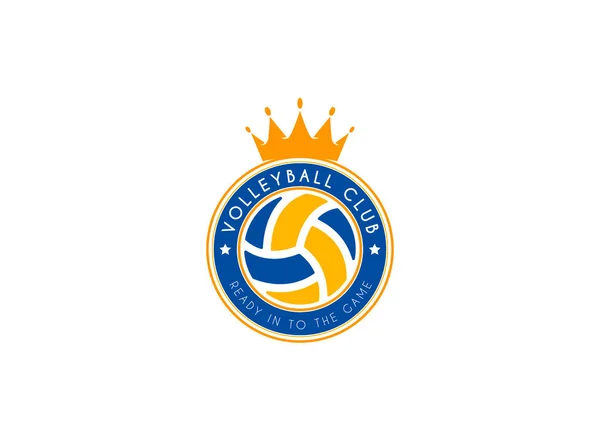 Volleybollklubbens Emblem Bollmärke Logo Volleyboll Boll Lag Spel Klubb Element — Stock vektor
