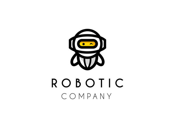 Cute robotic logo design. Chat boot Artificial intelegence Logo design