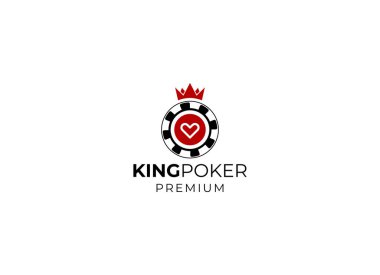 Poker kulübü logosu tasarımı. Poker coint logo elementinin vektörü