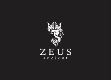 Antik Yunan Zeus logosu tasarımı. Klasik zeus logo vektörü