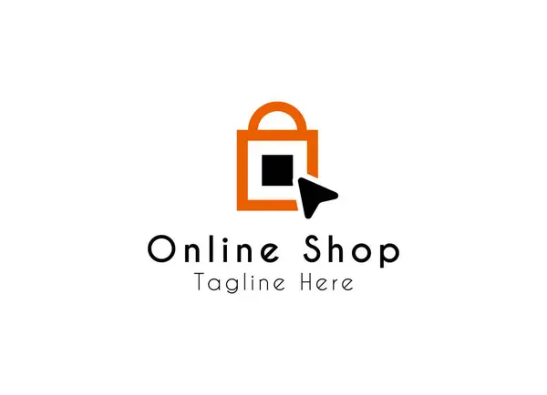Diseño Iconos Logotipo Compras Línea Minimalista Simple Tienda Online Logo — Archivo Imágenes Vectoriales