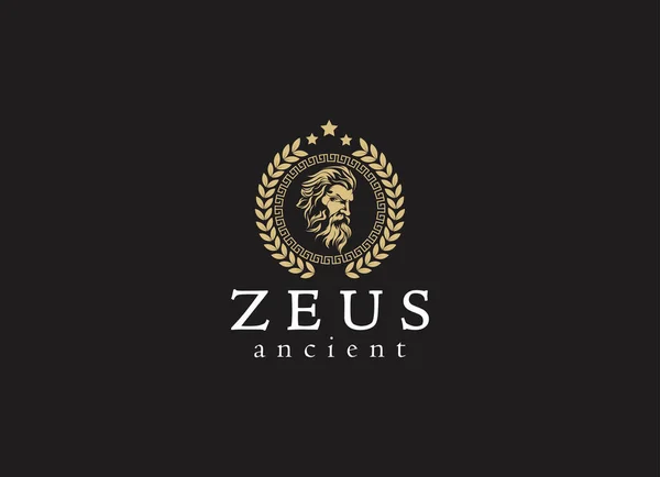 Altes Griechisches Zeus Logo Design Vintage Zeus Logo Vektor Stockvektor