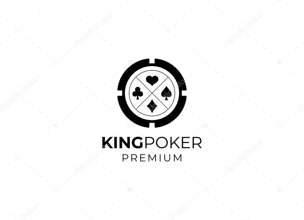 Poker club logo design. Vector of poker coint logo element
