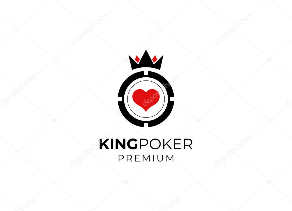 Poker club logo design. Vector of poker coint logo element