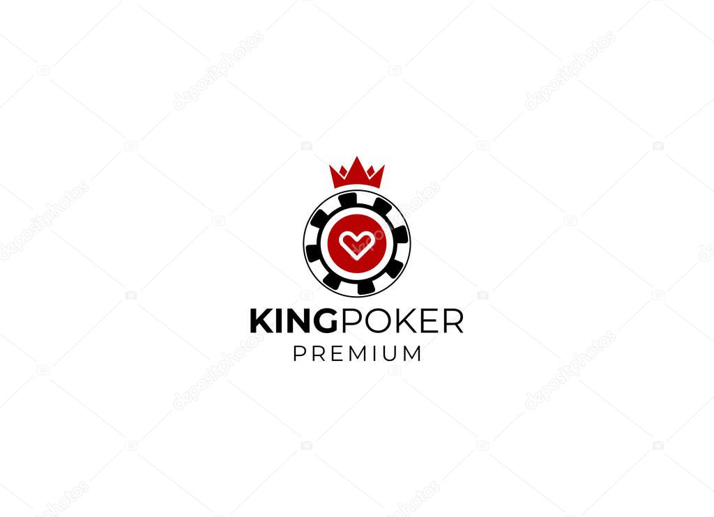 Poker club logo design. Vector of poker coint logo element
