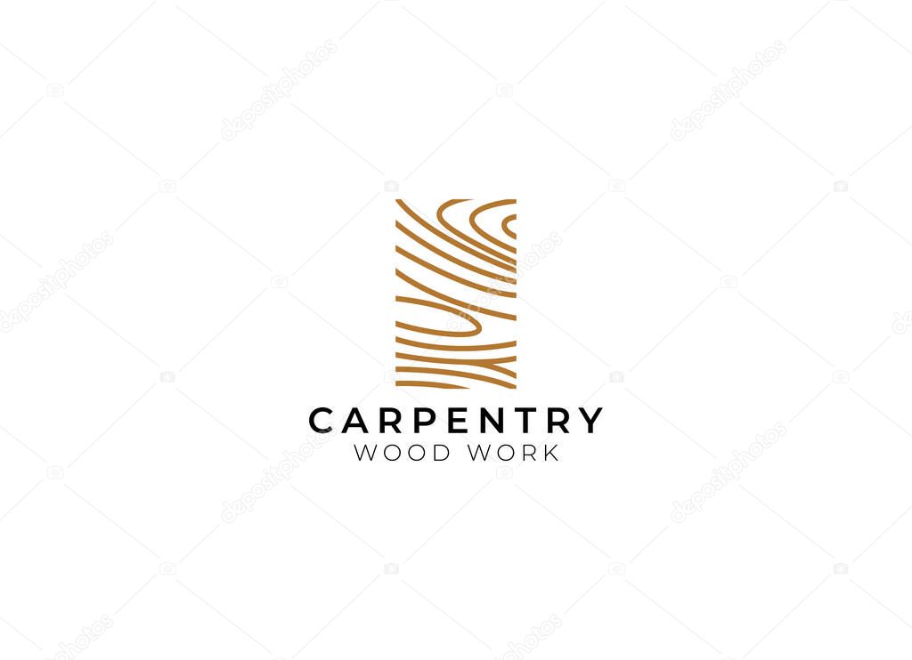 Emblem logo vector for carpentry, woodworkers, lumberjack, sawmill service
