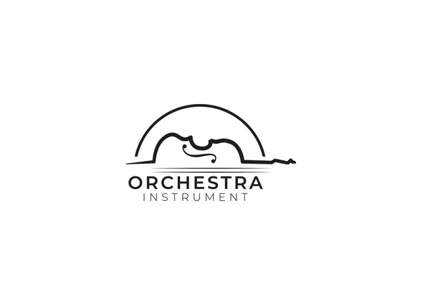 Violin Viola Orchestra Logo Design Vector Graphics