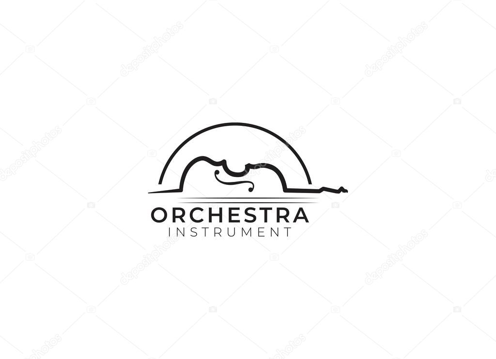 Violin viola orchestra logo design.