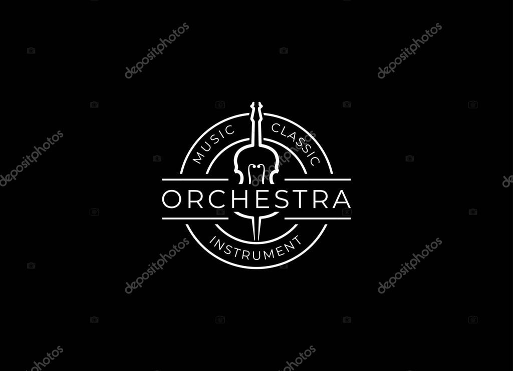 Violin viola orchestra logo design.