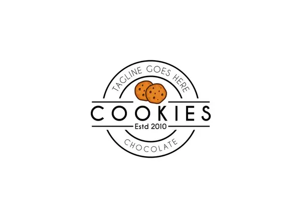 Yaratıcı Kurabiye Logosu. Çikolatalı Kurabiye Logosu. Müthiş İş Vektörü Logosu.