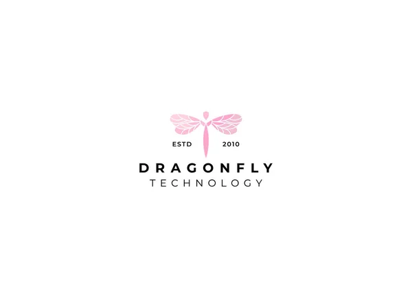 Simple Minimalist Dragonfly Logo Design Outline Dragonfly Logo Stock Illustration