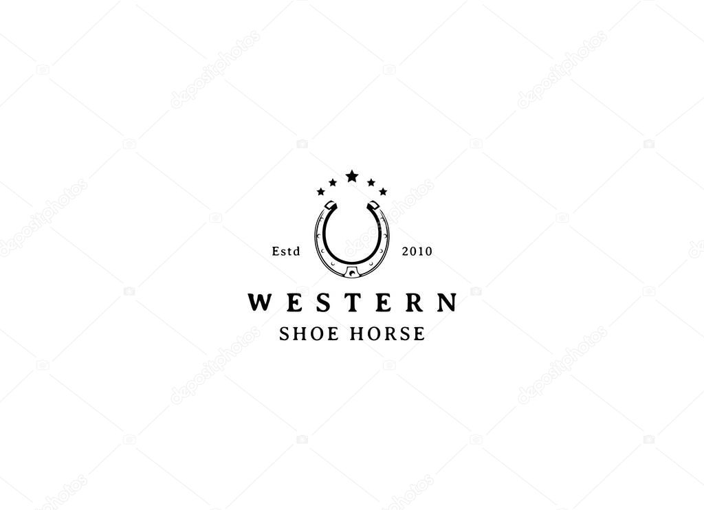Shoe Horse Horseshoe for Country Western Cowboy Ranch logo design inspiration
